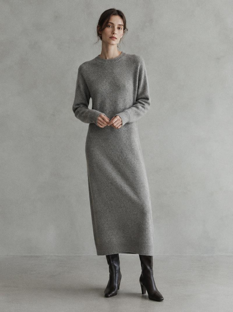 Vivienne Knit Column — Dense knit, floor skimming.