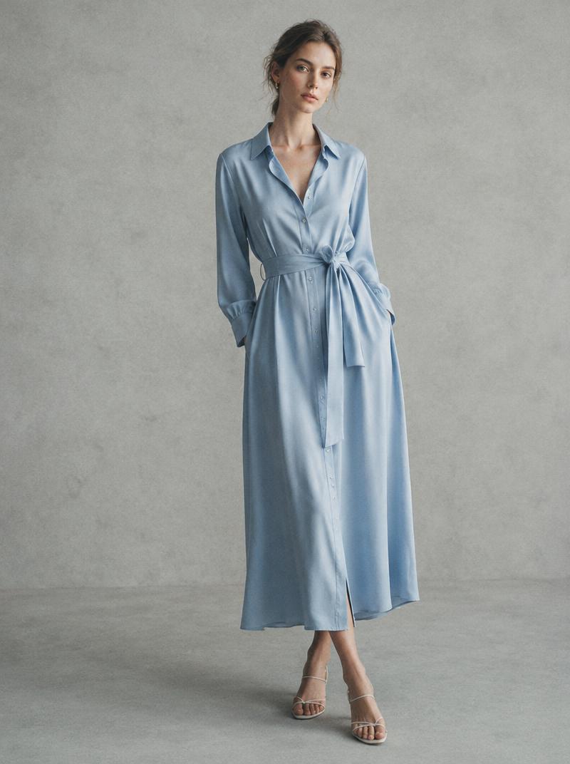 Apolline Knit Dress — Soft ribbed knit with a flared hem.